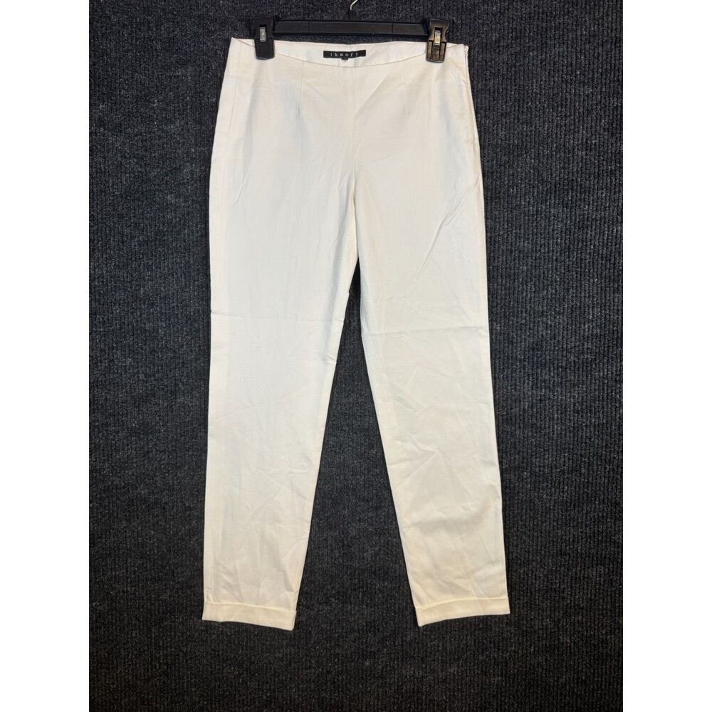 Theory Belisa 2 Bistretch Ivory Skinny Ankle Pants Womens Size 4